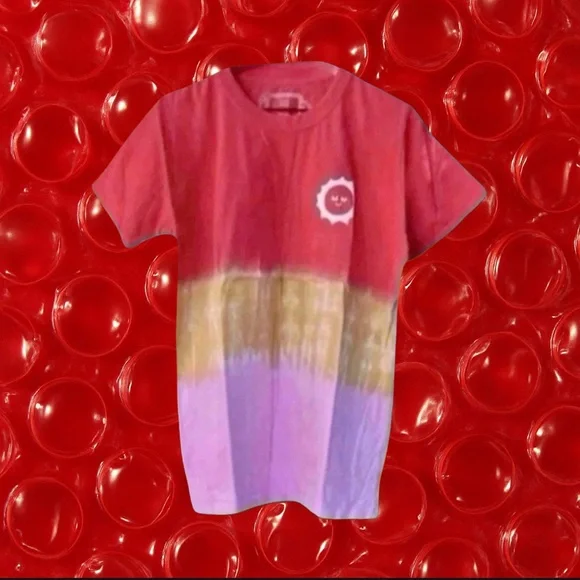 Big Bud Press Dip Dye Tee Pink/Red Size M - Picture 1 of 5